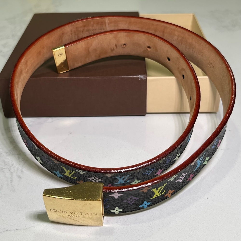 Authentic LV black multicolor belt